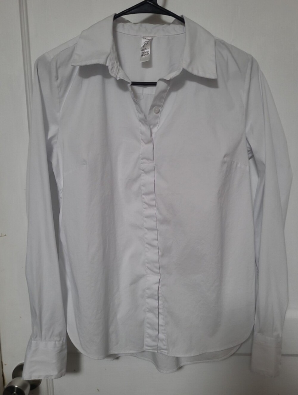 SPANX Stretchy White Lightweight Button Down Shirt SMALL